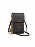 Haven & Loom Urban Phone Crossbody - Black Leather