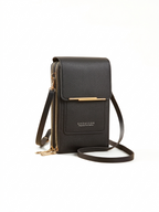Haven & Loom Urban Phone Crossbody - Black Leather
