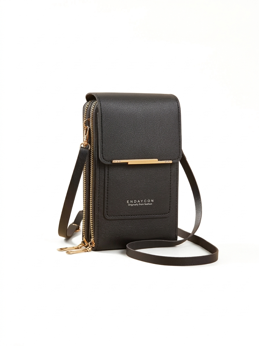 Haven & Loom Urban Phone Crossbody - Black Leather