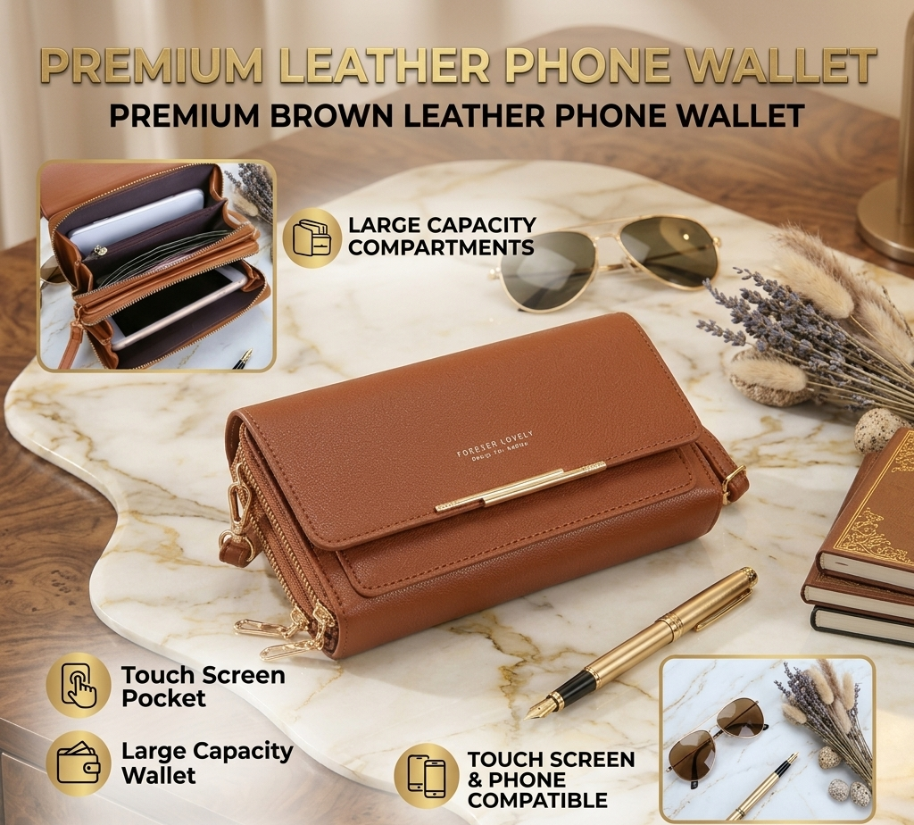Haven & Loom Slim Wallet Crossbody - Cognac