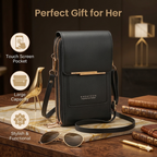 Haven & Loom Urban Phone Crossbody - Black Leather